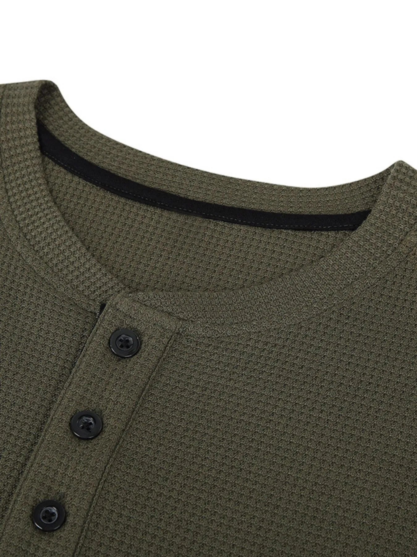 Men's Casual Waffle Knit Henley T-Shirt