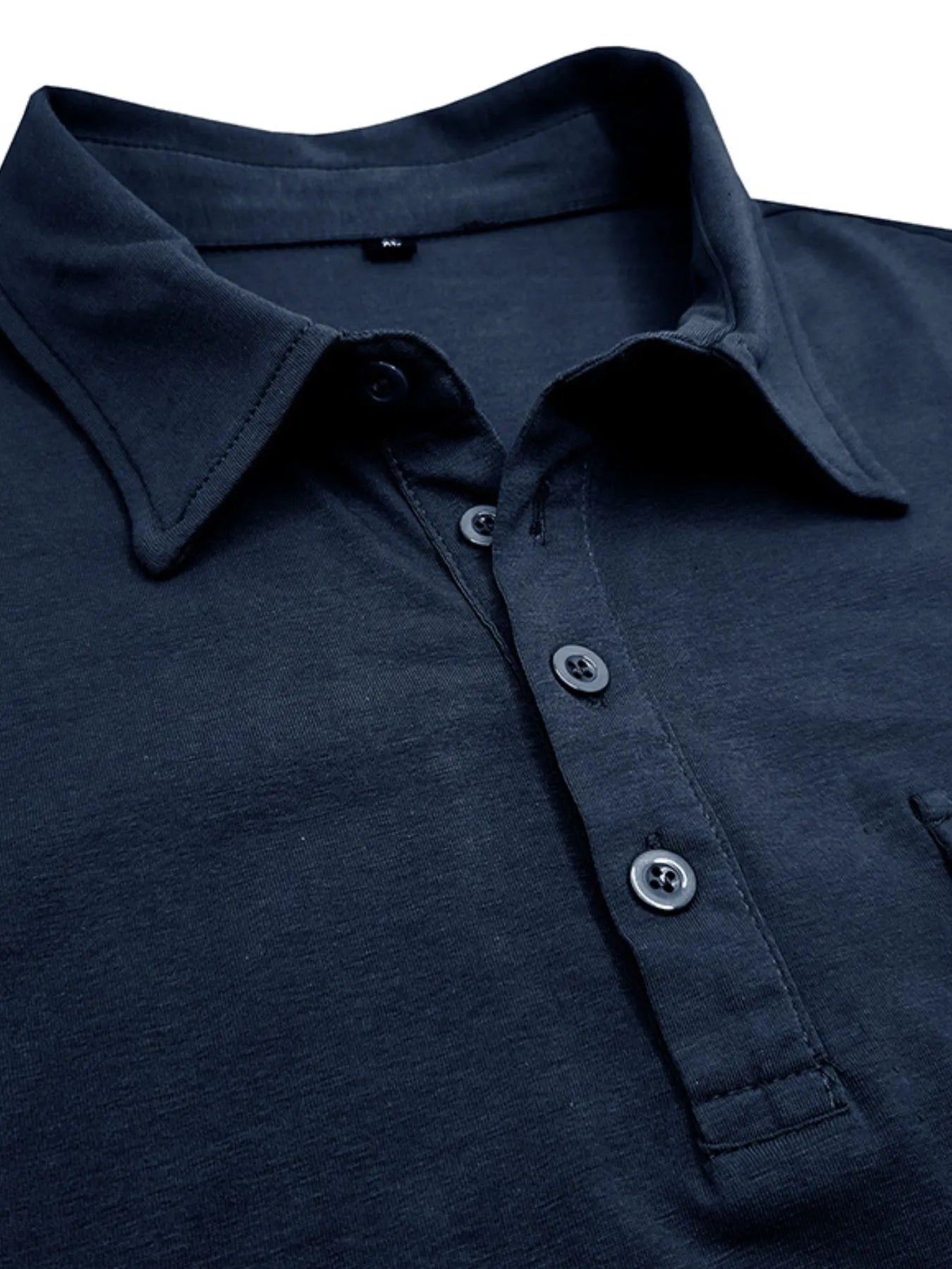Men's Classic Pocket Polo Shirt with Stand Collar