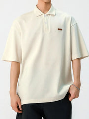 Men's Collared Neck Half Sleeve Polo Beige / M