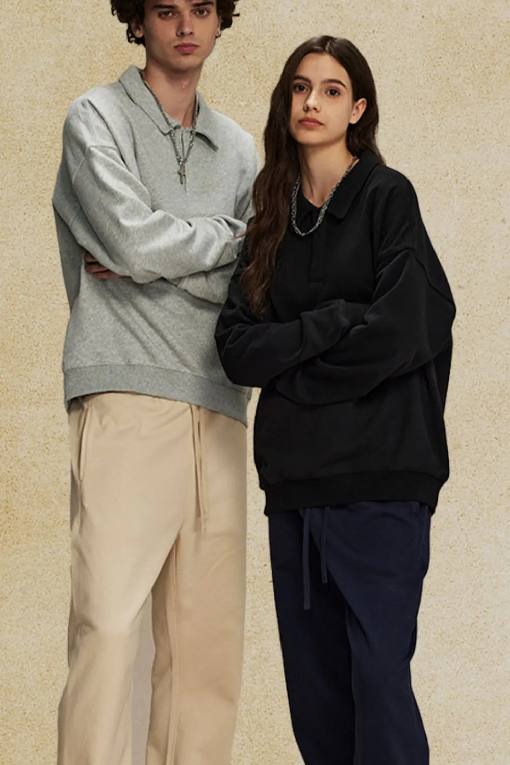 Men's Collared Neck Long Sleeve Polo