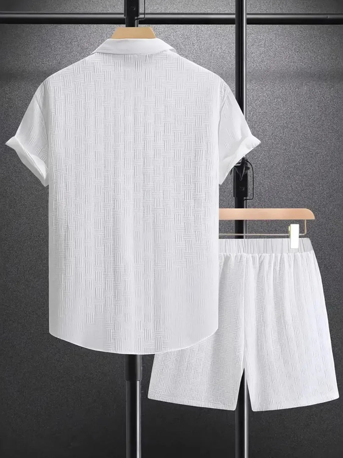 Men's Collared Neck Short Sleeve Top and Shorts Set
