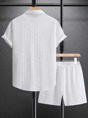 Men's Collared Neck Short Sleeve Top and Shorts Set