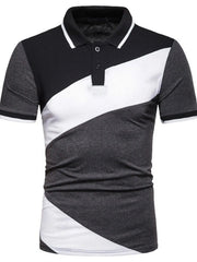 Men's Color Block Short Sleeve Polo Dark Gray / S