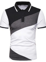 Men's Color Block Short Sleeve Polo White / S