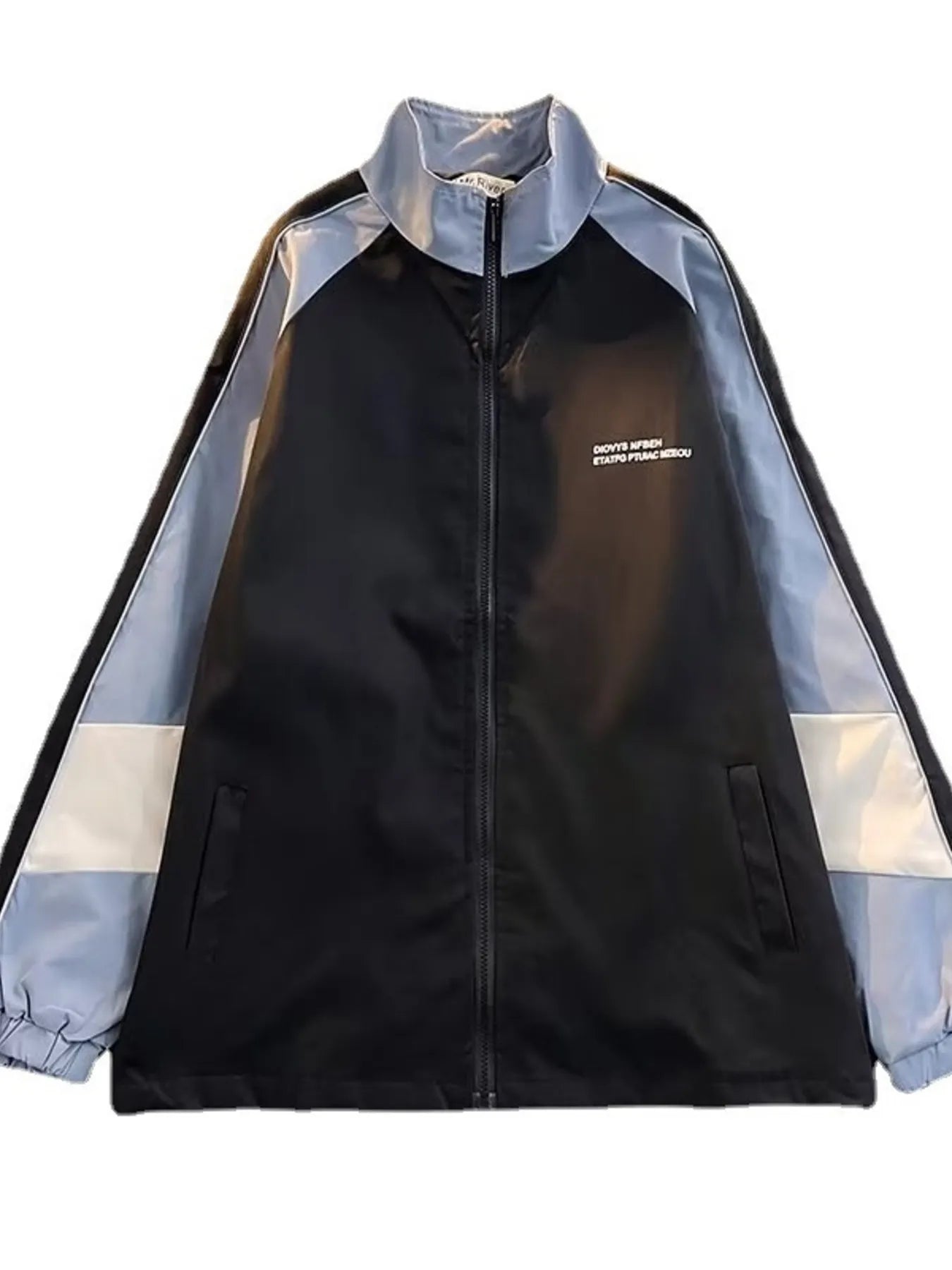 Men's Color Block Zip Up Jacket Black / S