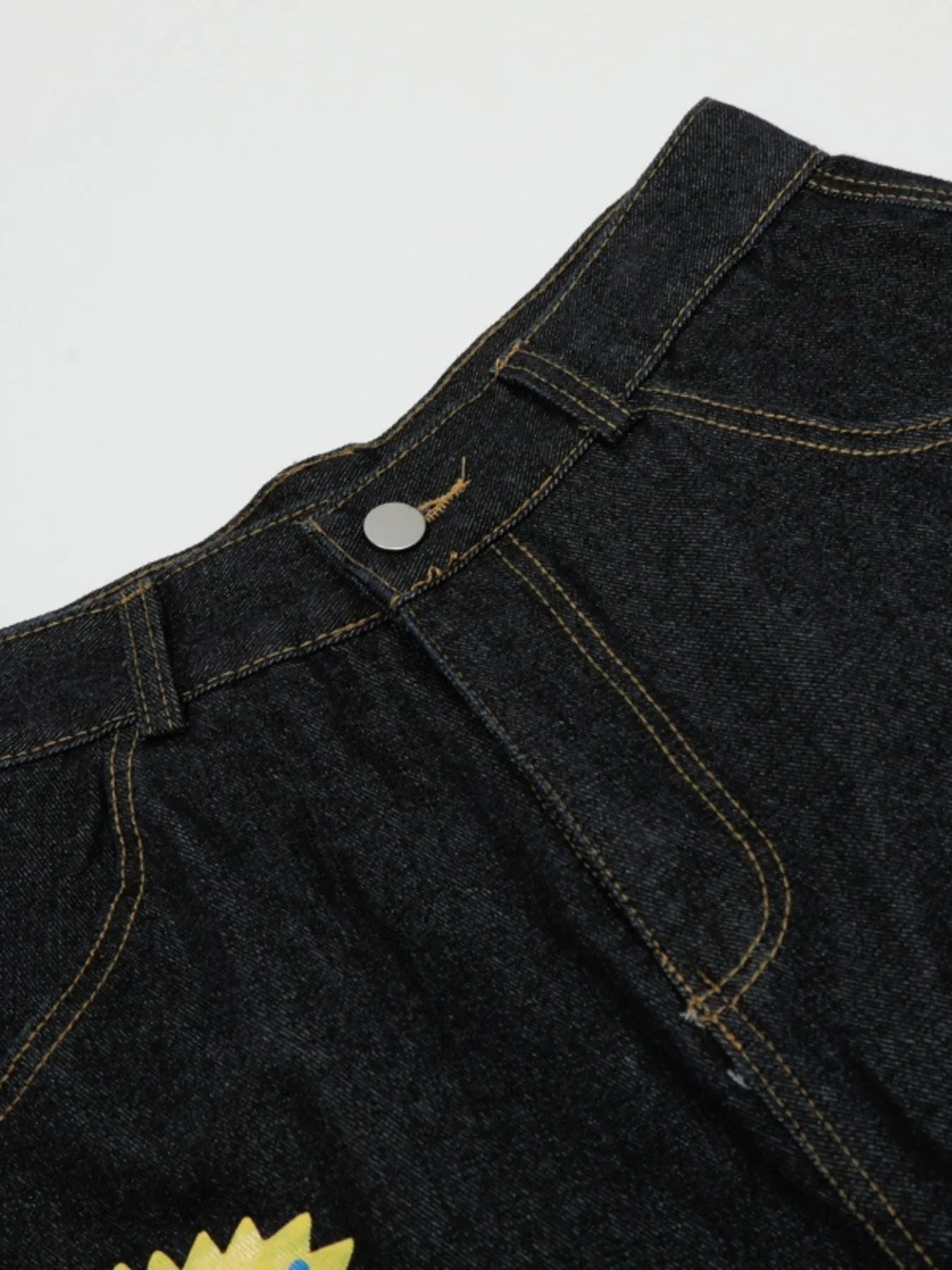 Men's Colorful Letter Graphic Bermuda Denim Shorts