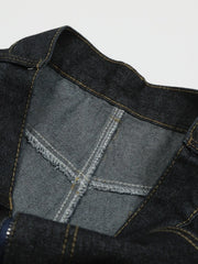 Men's Colorful Letter Graphic Bermuda Denim Shorts