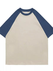 Men's Contrast Round Neck Half Sleeve T-Shirt