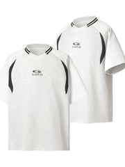 Men's Contrast Trim Short Sleeve T-Shirt White Gray / M