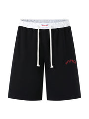 Men's Contrast Waistband Drawstring Shorts