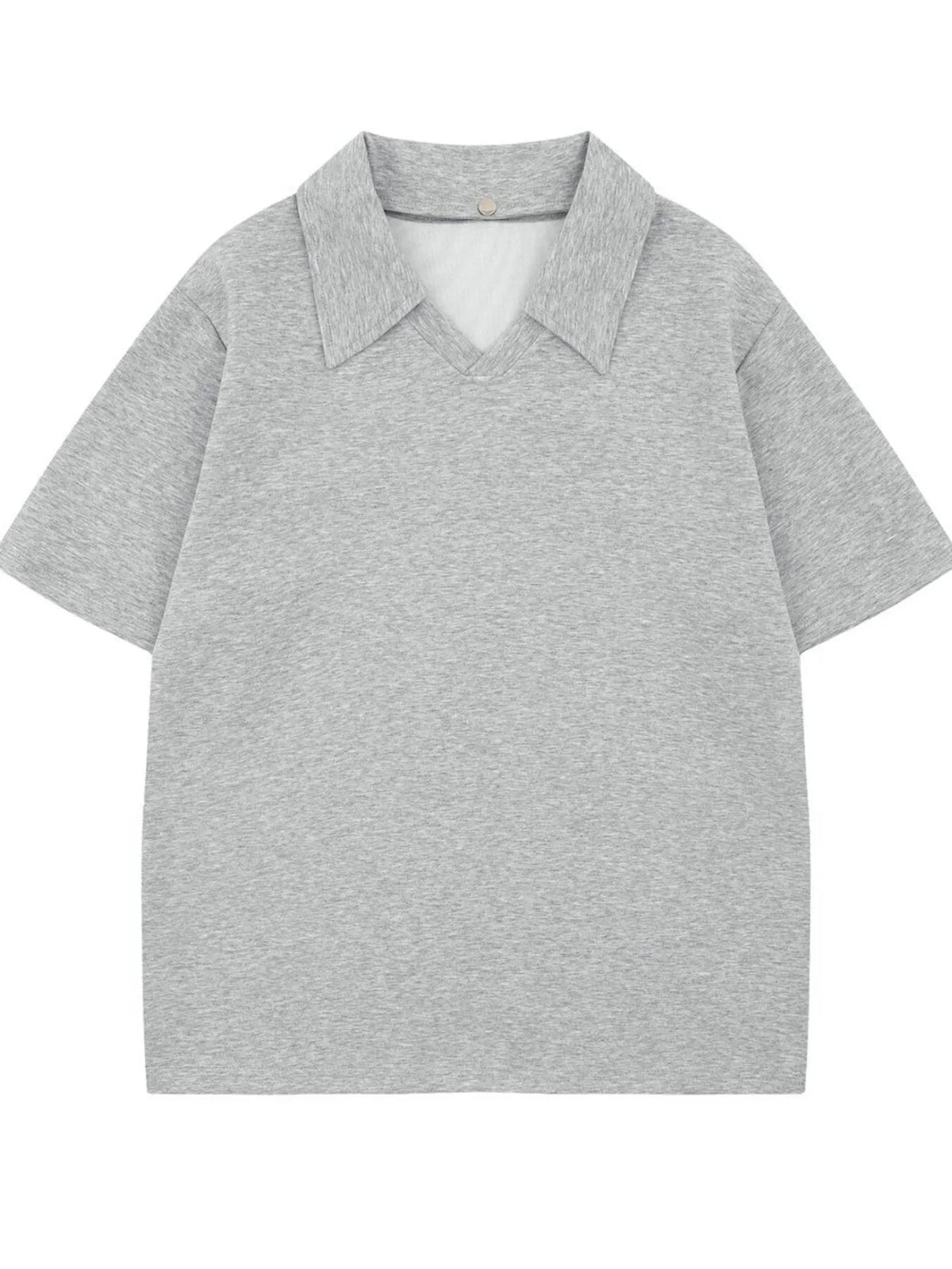 Men's Detachable Collar Short Sleeve Top Gray / S