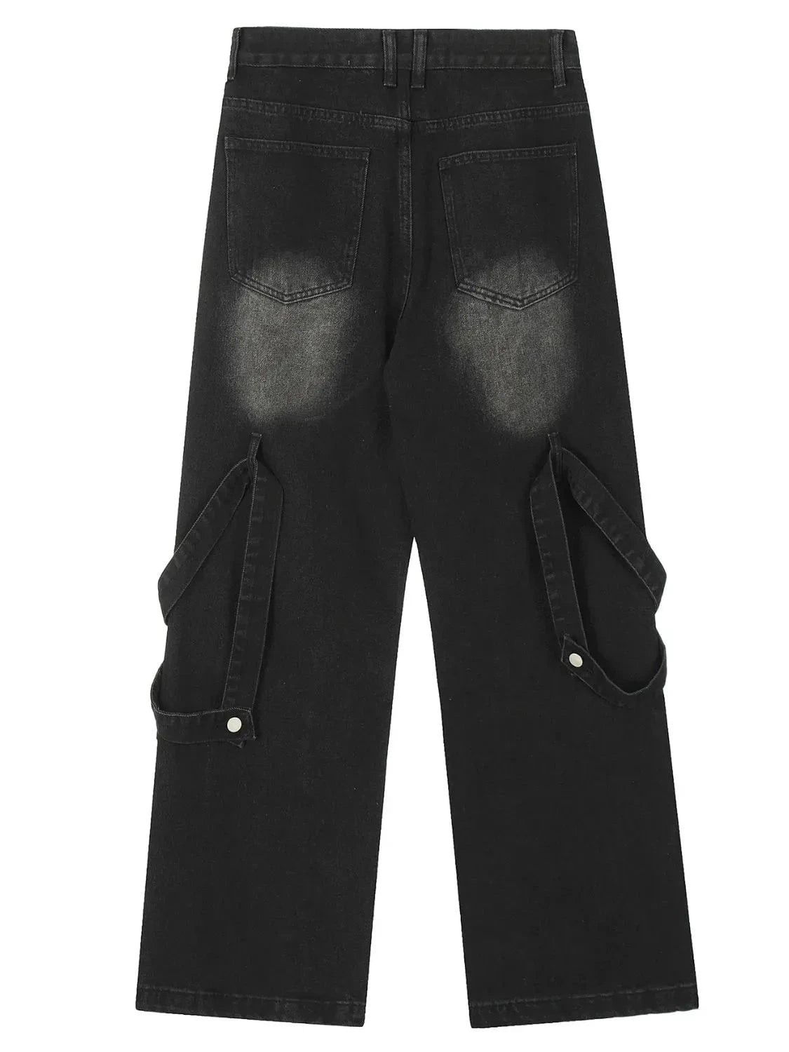 Men's Distressed Cargo Wide Leg Jeans
