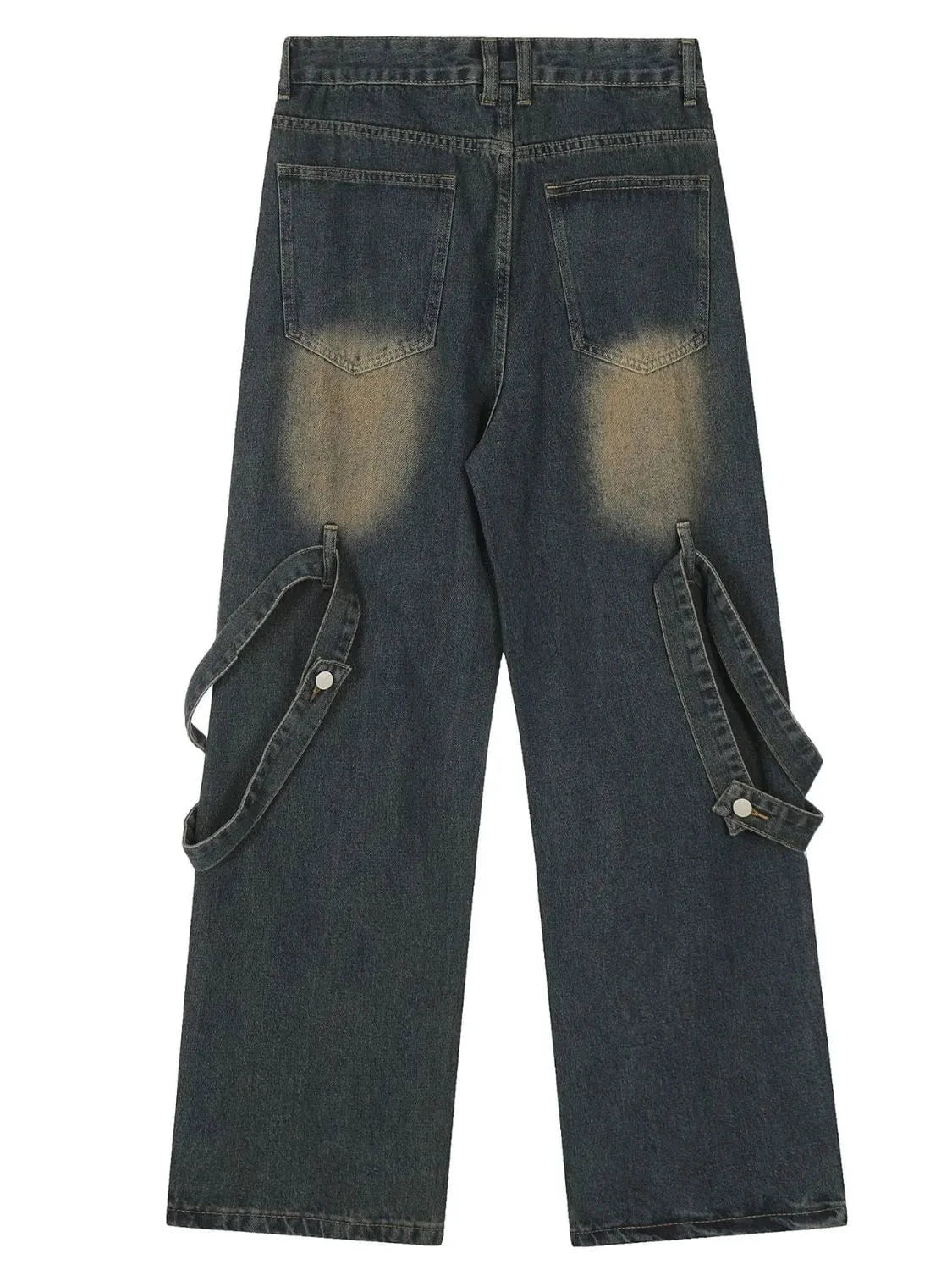 Men's Distressed Cargo Wide Leg Jeans