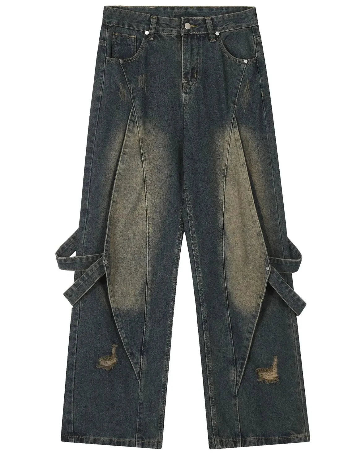 Men's Distressed Cargo Wide Leg Jeans Nostalgic Blue / S
