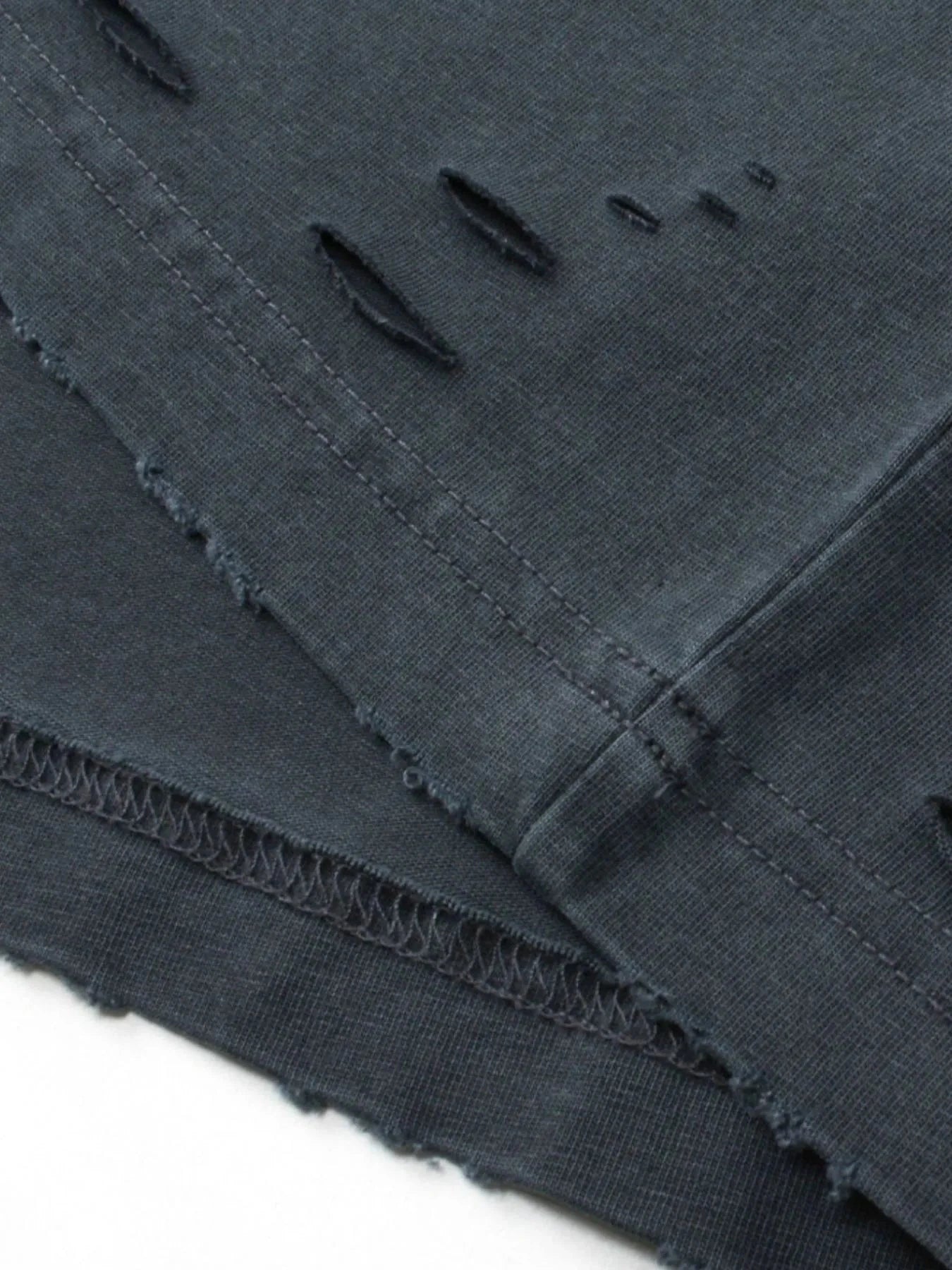 Men's Distressed Round Neck Short Sleeve T-Shirt