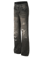 Men's Distressed Straight Leg Jeans