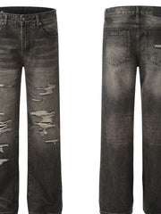 Men's Distressed Straight Leg Jeans