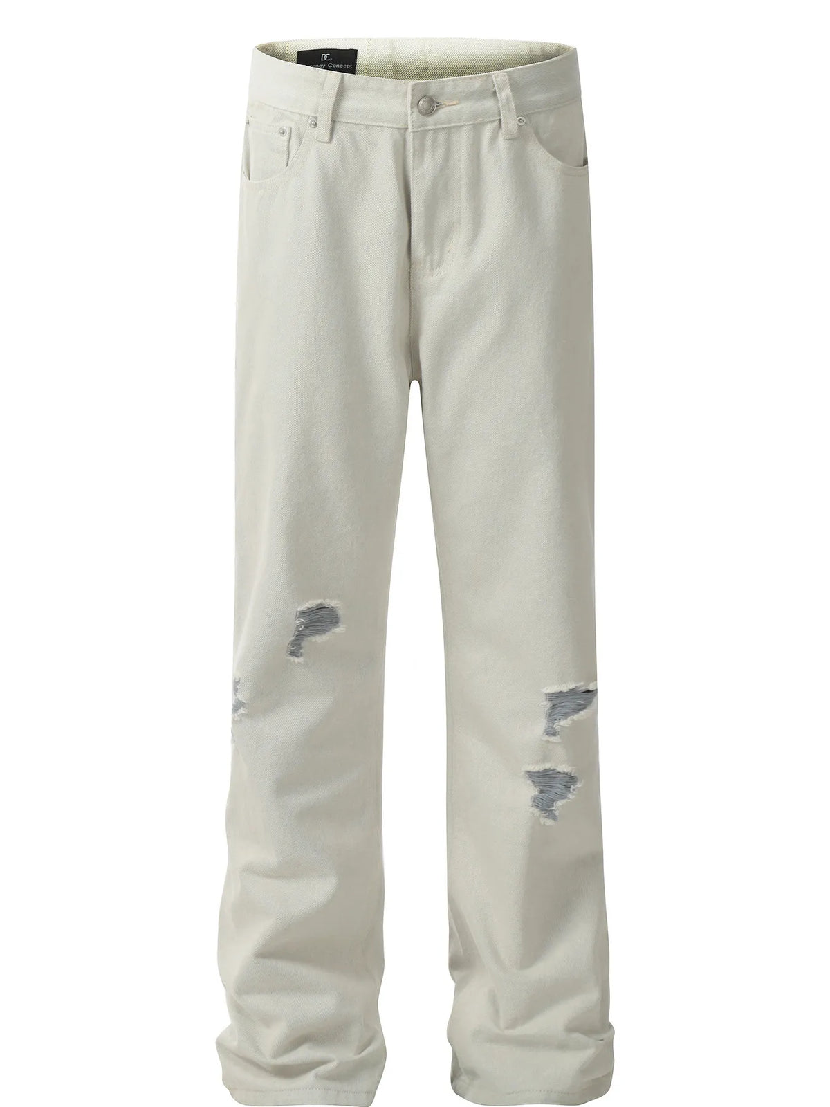 Men's Distressed Straight Leg Jeans White / S