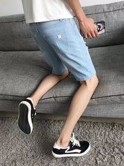 Men's Distressed Wash Denim Shorts