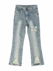 Men's Distressed Washed Jeans Blue / M