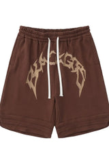 Men's Drawstring Basketball Shorts Coffee Color / M