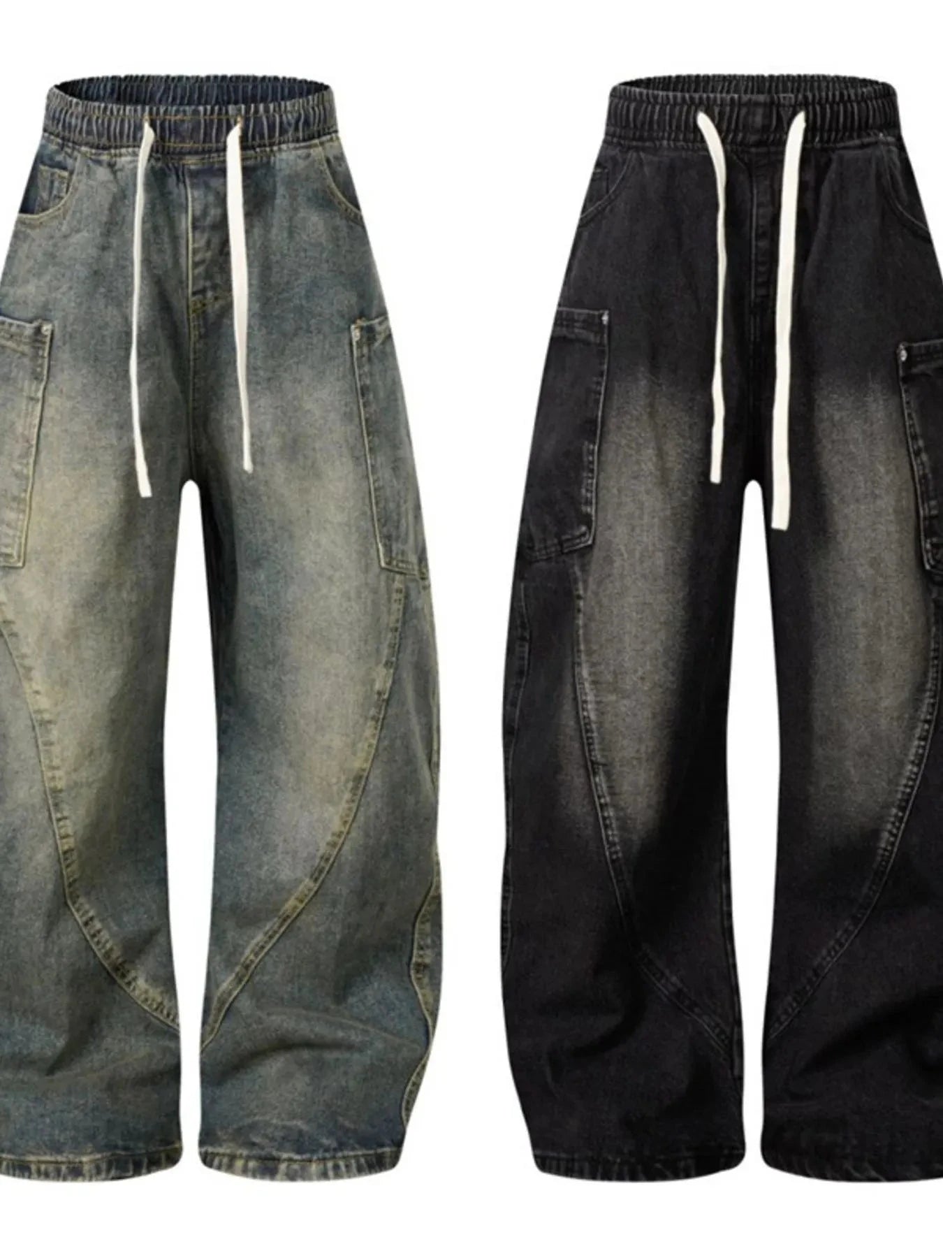 Men's Drawstring Cargo Jeans