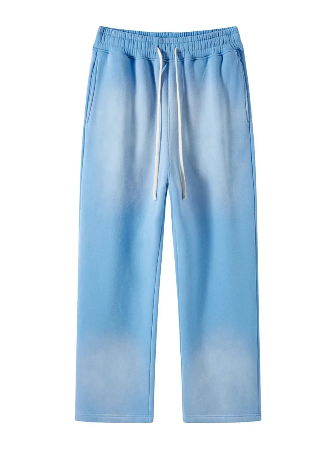 Men's Drawstring Loose Fit Pants Light Blue / S