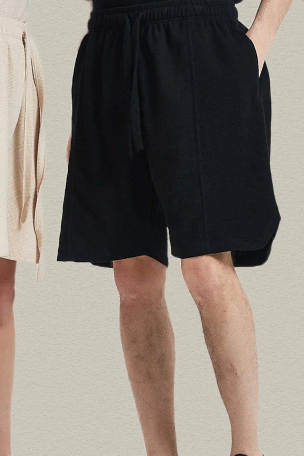 Men's Drawstring Pocketed Shorts Black / S