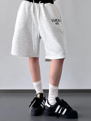 Men's Drawstring Shorts White Flower Ash / S