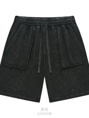 Men's Drawstring Shorts with Pockets Black / S