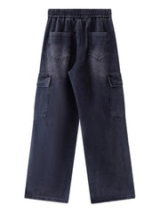 Men's Drawstring Wide Leg Cargo Jeans