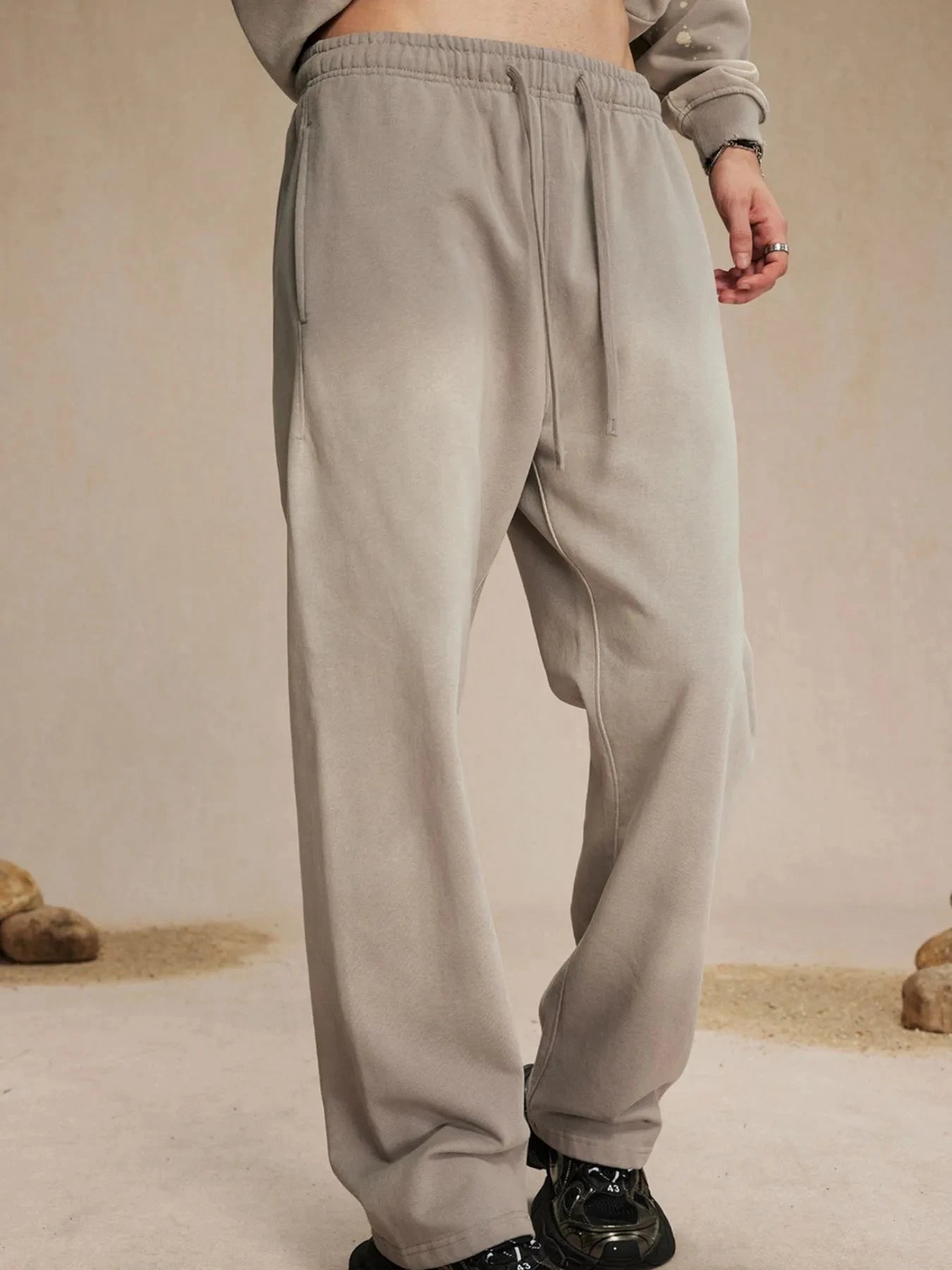 Men's Drawstring Wide Leg Pants