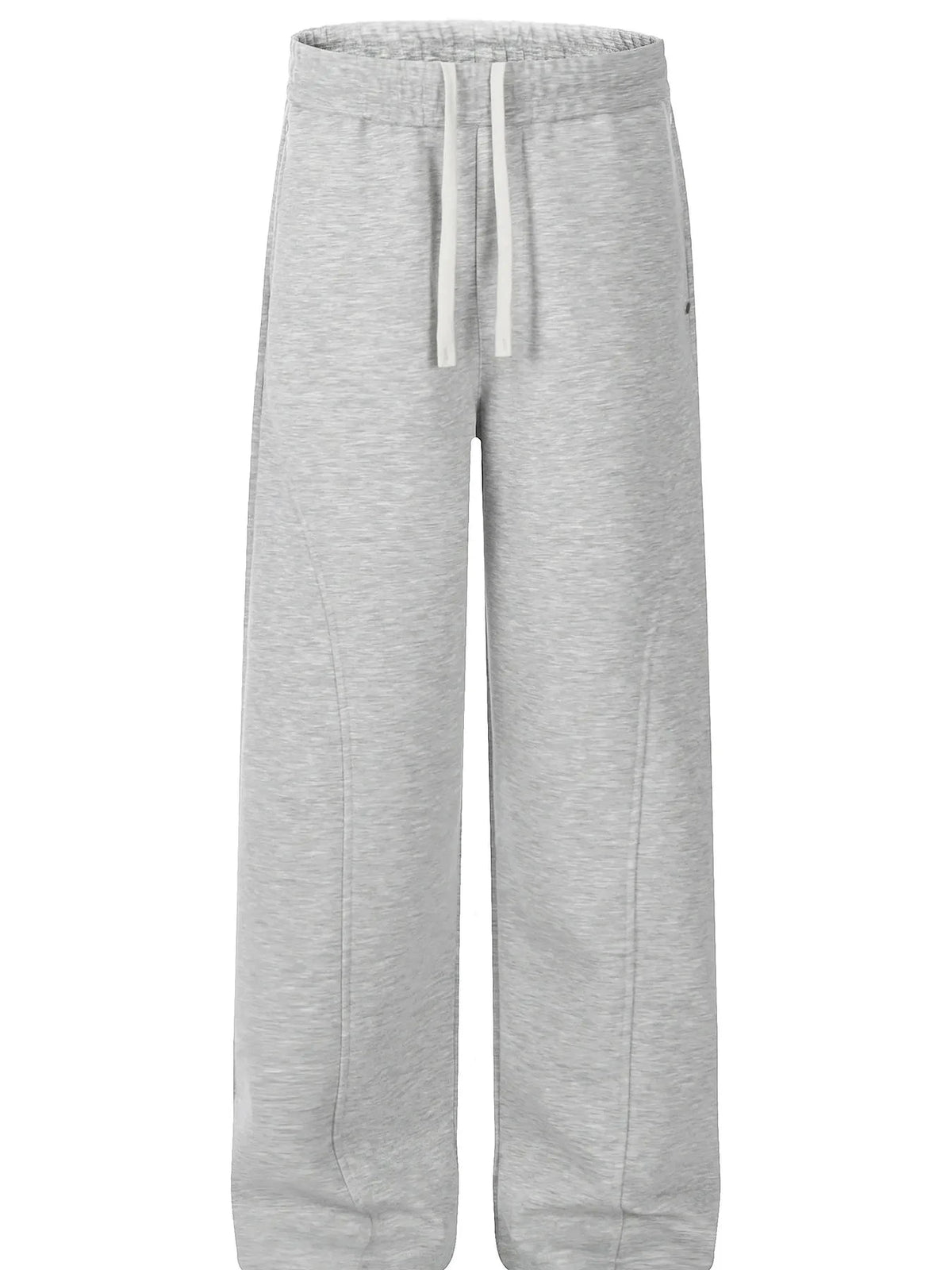 Men's Drawstring Wide Leg Pants Melange Gray / S