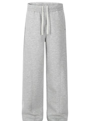 Men's Drawstring Wide Leg Pants Melange Gray / S