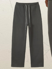 Men's Drawstring Wide Leg Pants Pants-ash / S