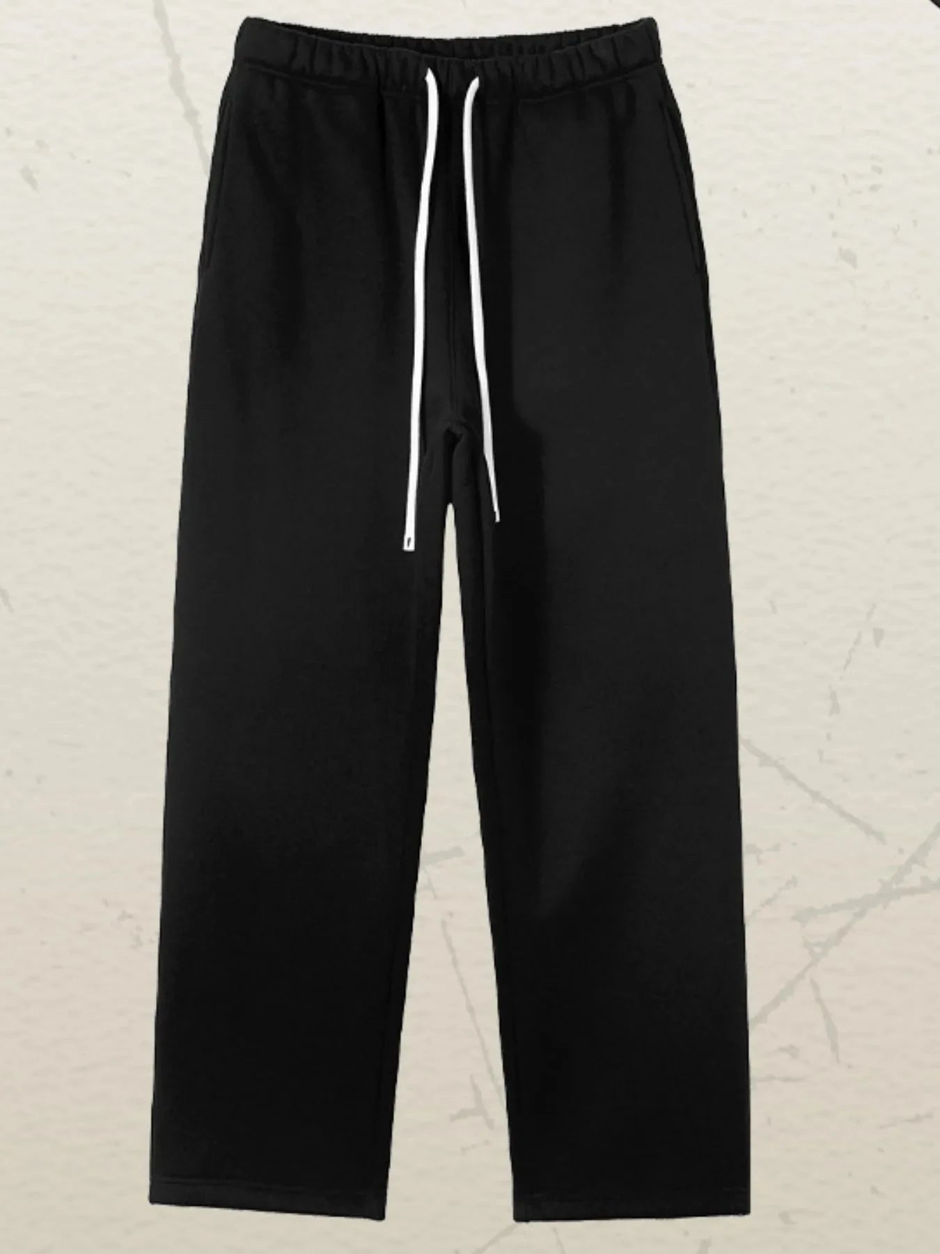 Men's Drawstring Wide Leg Pants Pants-black / S