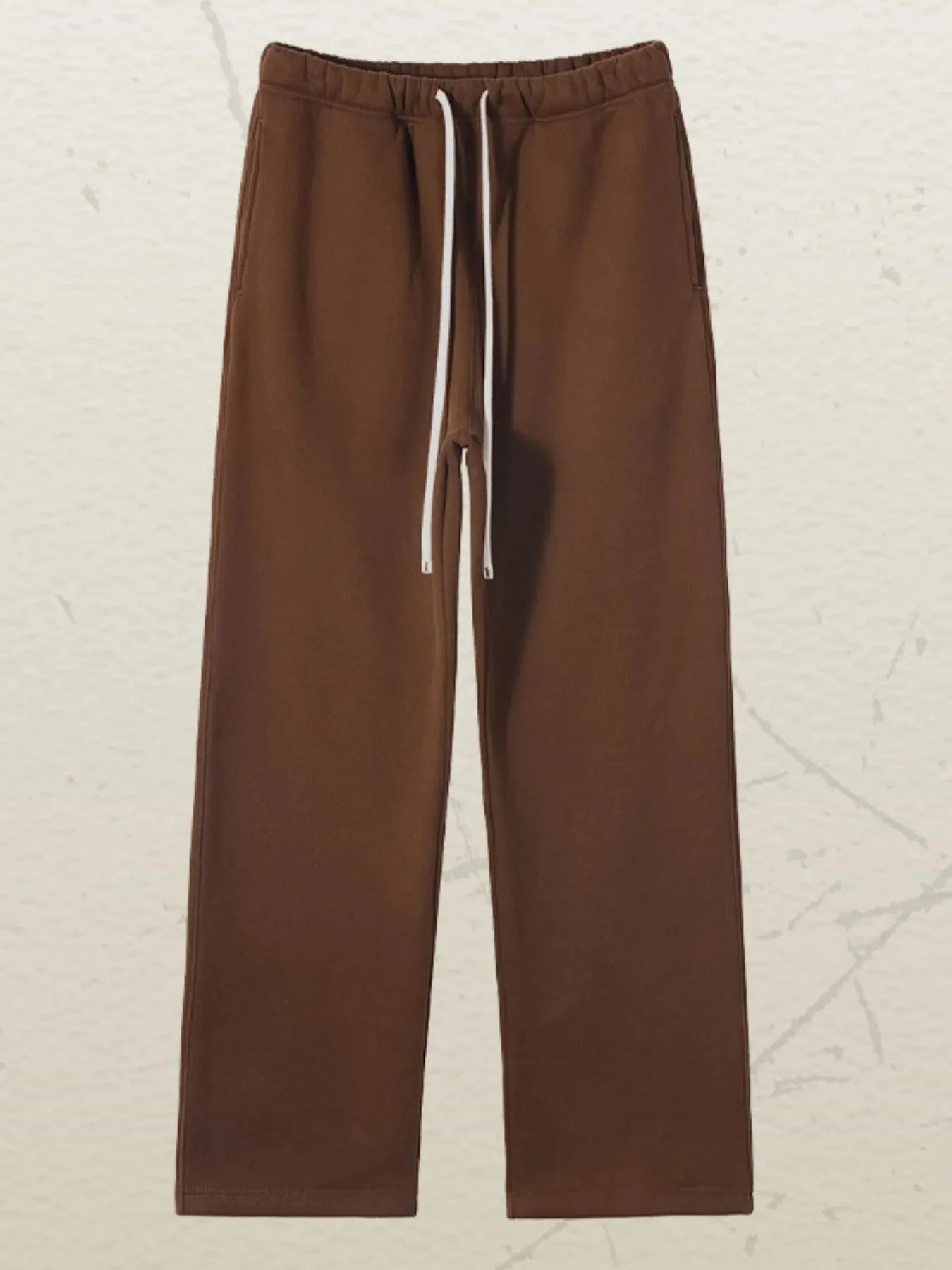 Men's Drawstring Wide Leg Pants Pants-brown / S