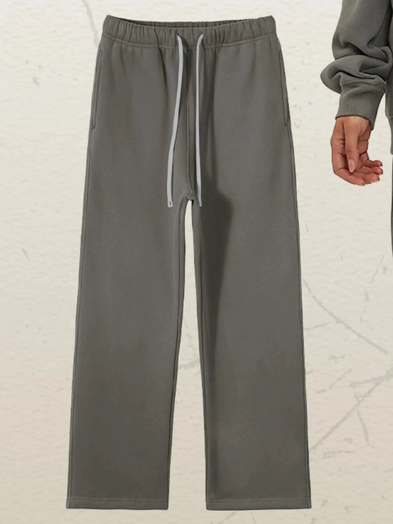 Men's Drawstring Wide Leg Pants Pants-dark Grey / S