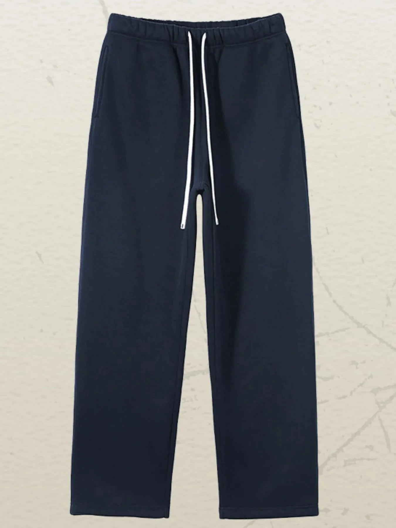 Men's Drawstring Wide Leg Pants Pants-navy Blue / S