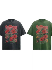 Men's Flower Graphic Oversized T-Shirt