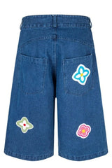 Men's Flower Patch Denim Shorts