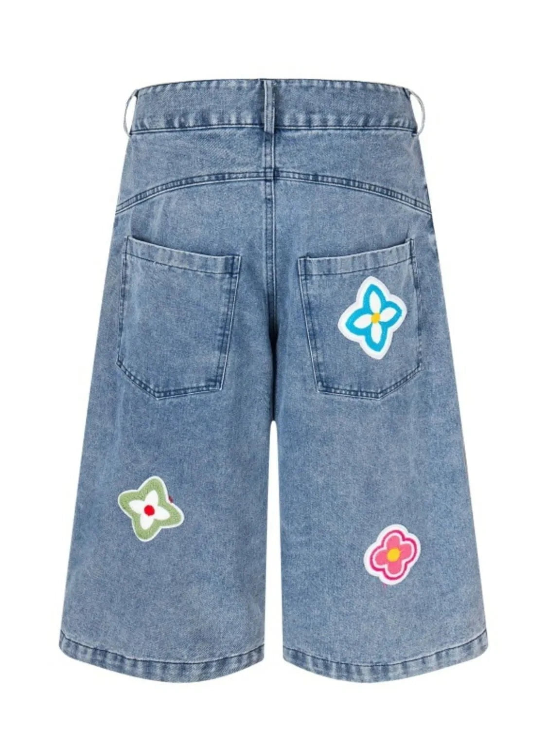 Men's Flower Patch Denim Shorts