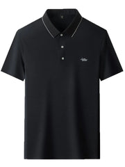 Men's Full Size Button Detail Short Sleeve Polo Plus Size