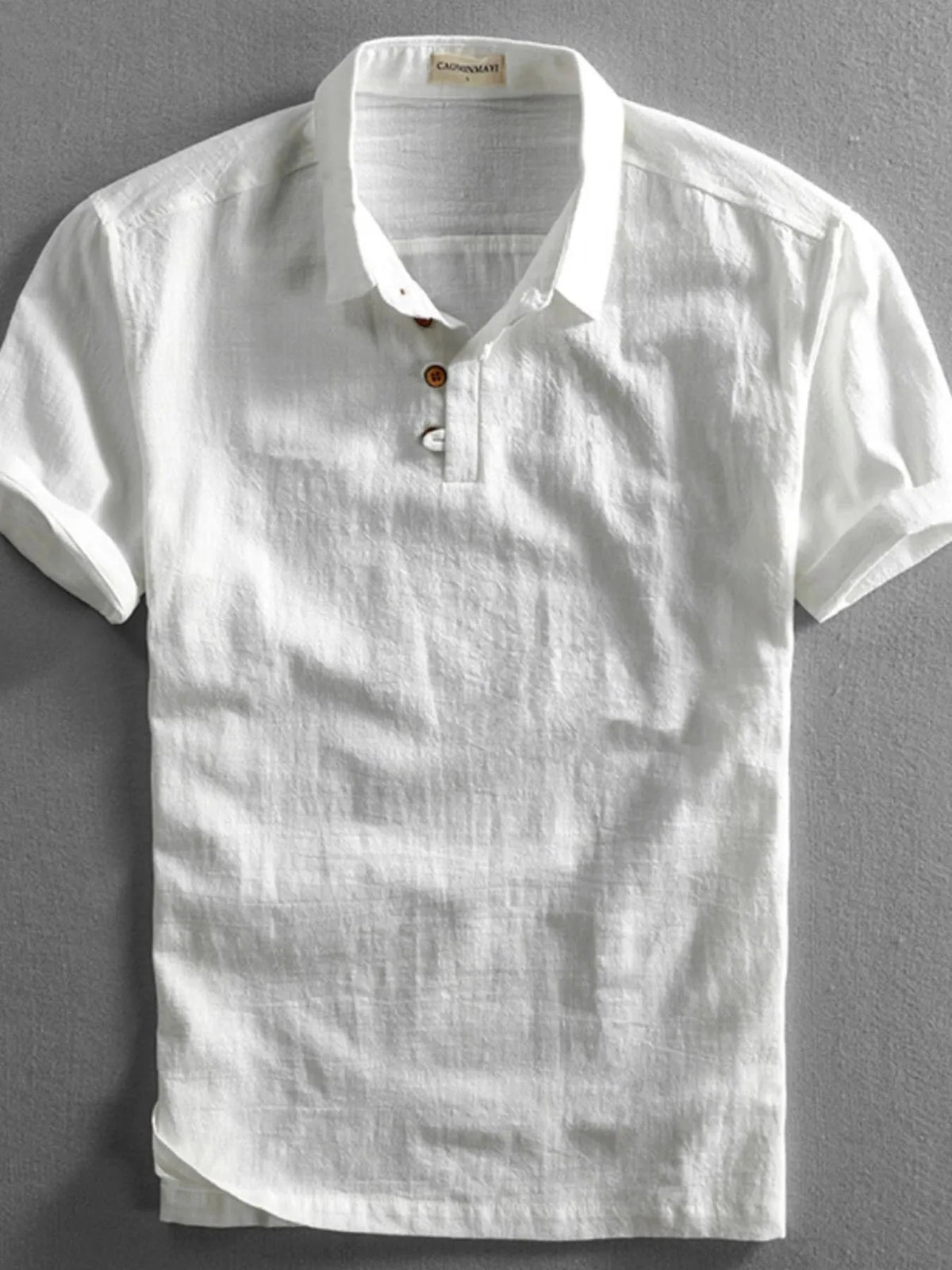 Men's Full Size Button Detail Short Sleeve Polo Plus Size White / S