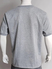 Men's Full Size Button Detail Short Sleeve Top Plus Size