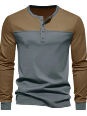 Men's Full Size Button Detail Short Sleeve Top Plus Size Brown With Iron Gray / S