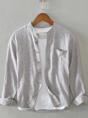 Men's Full Size Button Up Long Sleeve Shirt Plus Size Coffee / S