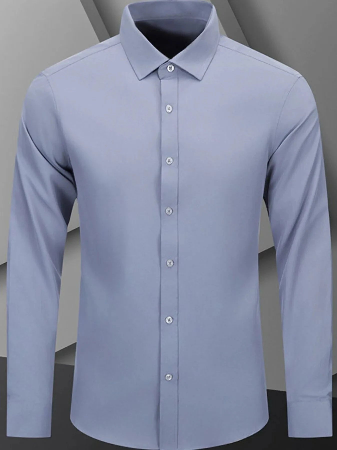 Men's Full Size Button Up Long Sleeve Shirt Plus Size Gray / S