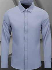 Men's Full Size Button Up Long Sleeve Shirt Plus Size Gray / S