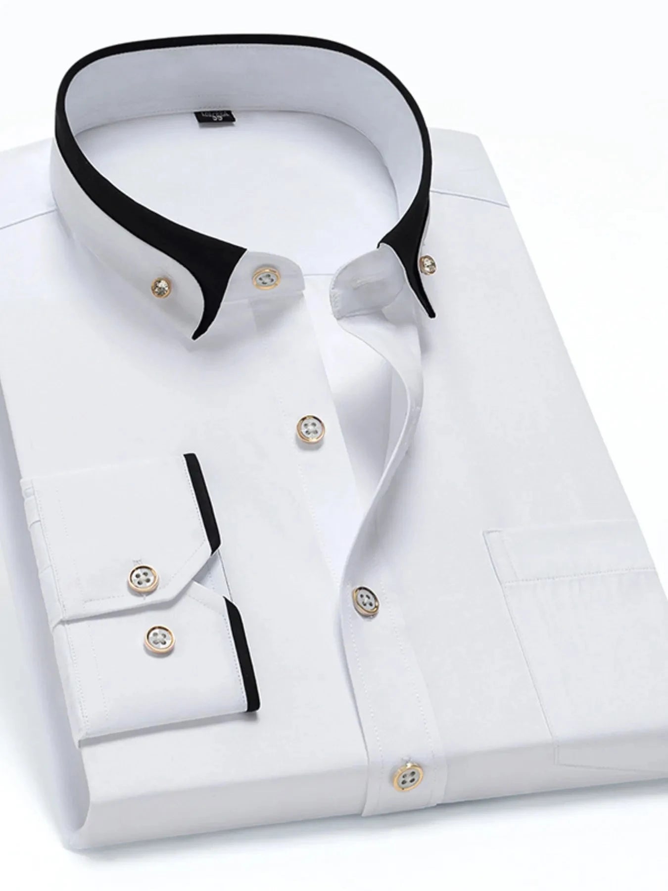 Men's Full Size Button Up Long Sleeve Shirt Plus Size White / S